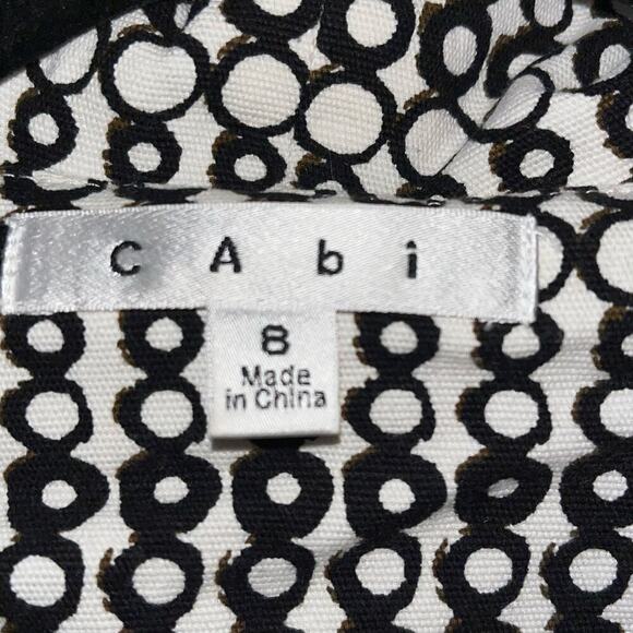 Cabi Black White Dot Print Two Button Blazer Jacket Size 8 - Picture 6 of 7